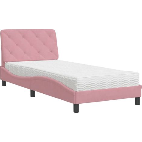 Maison Exclusive - Letto con Materasso Rosa 80x200 cm in Velluto (1/5)
