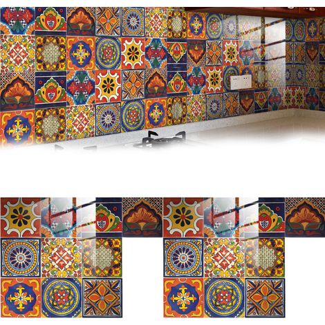 Carreaux Autocollants Pour Crédence - 20 Feuilles 10x10 cm 15x15 cm 20x20 cm - Décoration Murale Cuisine Salle De Bain - Lot De 20 (1/5)
