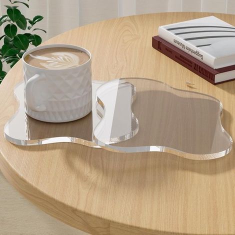 Lot de 2 sous-verres transparents en acrylique : en forme de nuage, pour les boissons et la décoration (1/5)