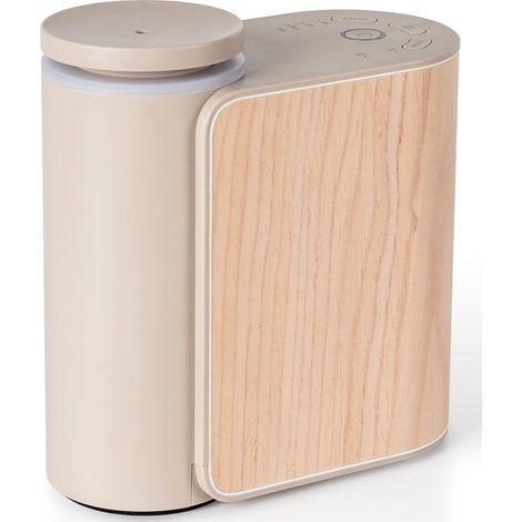 Diffuseur d'huiles essentielles sans eau avec couvercle en bois massif, 3 minuteries, 2 modes de brume, diffuseur d'arômes silencieux à double fluide, diffuseur de parfum portable sans eau (1/5)