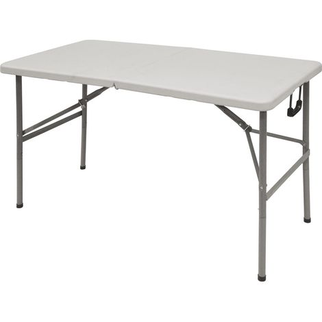 Tavolo pieghevole a valigetta 122x61xH74 cm Camping bianco
