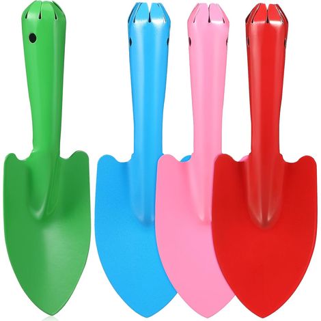 Outils de Jardin Légers pour Garçon et Filles 4 Pièces en Fer, Pelles de Plage Colorées Adaptées aux Tout-Petits pour Jeux Extérieurs et Activités en Plein Air (1/5)