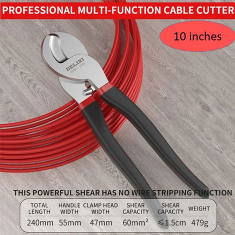 Pince coupante multifonctionnelle (10 pouces), pince coupante pour fils, pince coupante industrielle pour électricien (1/5)