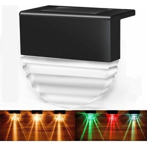 Solarbetriebene Außenbeleuchtung, wasserdichte LED-Leuchten für Terrasse, Treppe, Garten, Einfahrt, Zaun und Veranda, 10 Lumen, warmweiß/mehrfarbig, 2er-Pack (1/5)