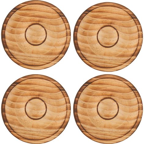 Soporte de Madera para Pulseras, Set de 4 Expositores Redondos de 9,5 cm con Acabado Pulido – Ideal para Organizar Joyería en el Hogar o Tienda (1/5)