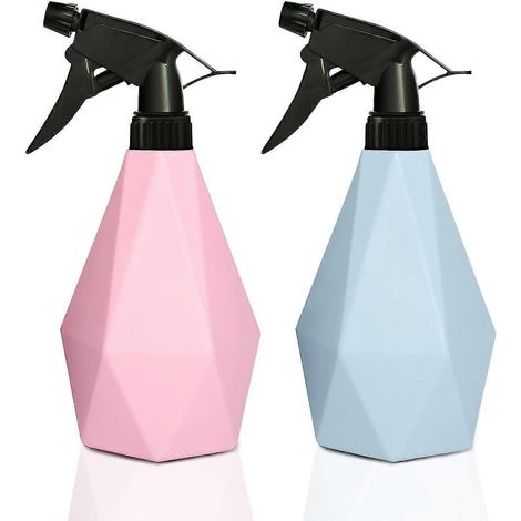 Flacon pulvérisateur, flacon pulvérisateur de 500 ml, flacon pulvérisateur pour plantes, pulvérisation réglable pour plantes, lot de 2 (rose/bleu) (1/5)
