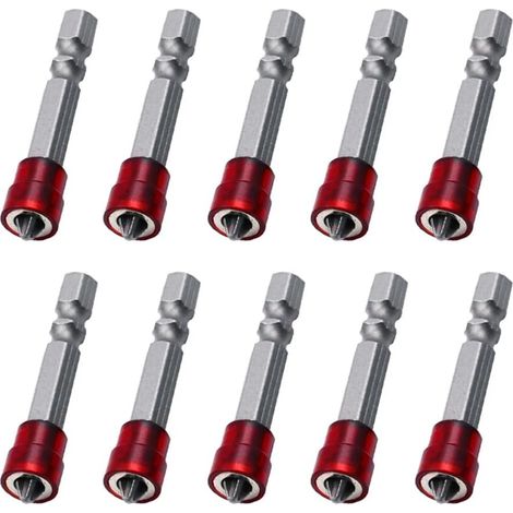 10-teiliges PH2-Kreuzschlitzschraubendreher-Bit-Set, 50-mm-Magnetbohrer, 1/4-Zoll-Sechskantschaft-Trockenbaubohrer