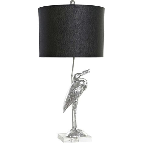 Lampe de salon héron argenté chic et épurée - Argent brillant avec nuances noires (1/5)