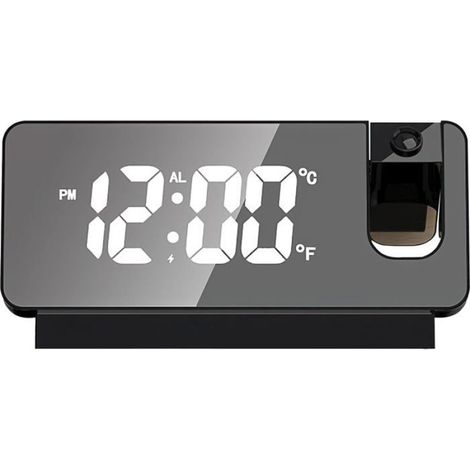 1 Réveil à Projection, LED 7,3 Pouces, Rotation 180°, Température Humidité, Charge USB, Chambre Salon (1/5)