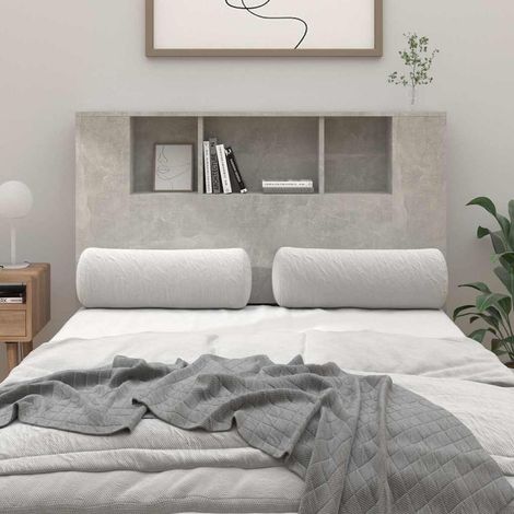 vidaXL Mueble cabecero gris hormigón 120x18,5x102,5 cm (1/5)