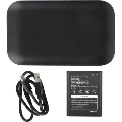 Point d'accès WiFi portable avec slot carte SIM, compatible 3G/4G, batterie 3200mAh, jusqu'à 10 utilisateurs, pour téléphone et ordinateur portable, noir (1/5)