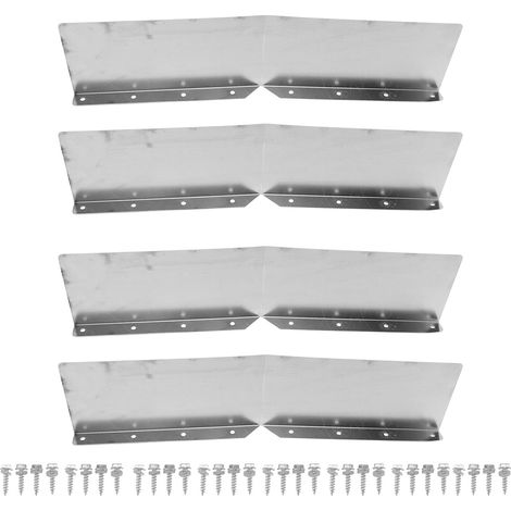 4pcs Garde-éclaboussures de gouttière, aluminium, protection contre débordement, pour toit bardeaux, coin de maison (1/5)