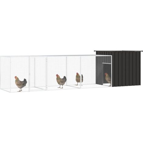 Maison Exclusive - Gabbia per Polli Antracite 400x91x100 cm Acciaio Zincato