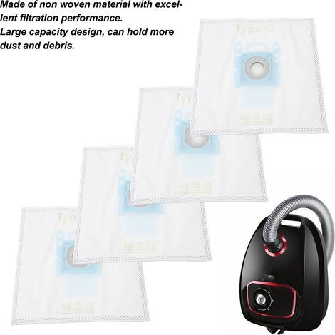 Sacs à poussière pour aspirateur Bosch série G – 4 pièces en non-tissé haute filtration, grande capacité (1/4)