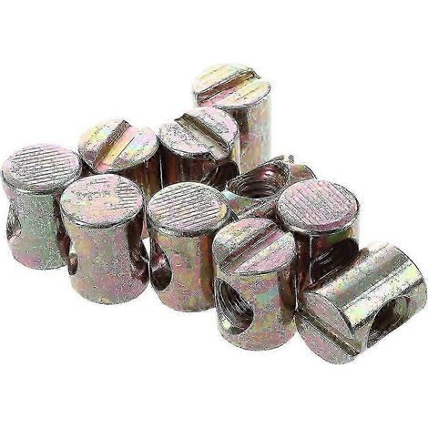 10 Stück M6-Zylinderbolzen, Kreuzschlitz-Möbelmuttern, kompatibel mit Betten, Kinderbetten und Stühlen-As shown (1/5)