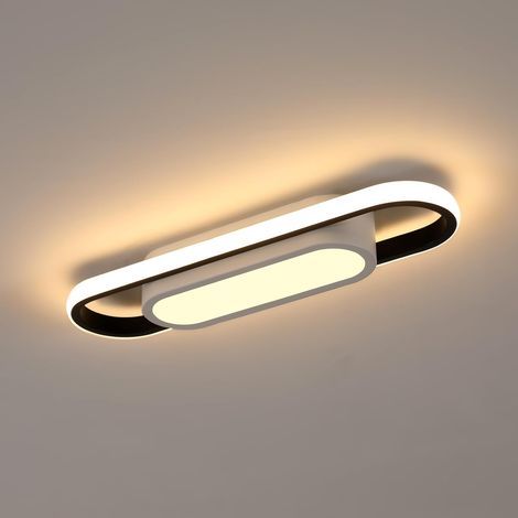 Plafonnier LED Moderne, 30W 3000LM 3000K Plafonnier Rectangulaire Lumière Blanche Chaude, Lampe de Plafond en Acrylique pour Salon, Chambre, Cuisine, Couloir, Studio [Classe énergétique E] (1/4)