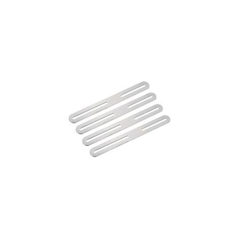 Lot de 4 équerres d'angle réglables en acier inoxydable, 210 x 24 mm, équerres plates et épaisses, pour connecteur d'étagère de meubles fixe (argenté) (1/4)