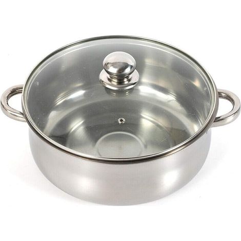 5-Lagiger Dampfgarer Dampfkocher Küchenutensilien aus Edelstahl Gardampftopf+Glasdeckel langlebig leicht zu reinigen (30cm) (1/5)