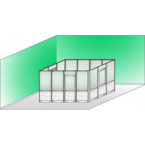 Box Modulare 4 Lati in Alluminio Vetro Satinato e Perline - 4x3 m Colore Marrone RAL 8017 - ITALFROM� (1/5)