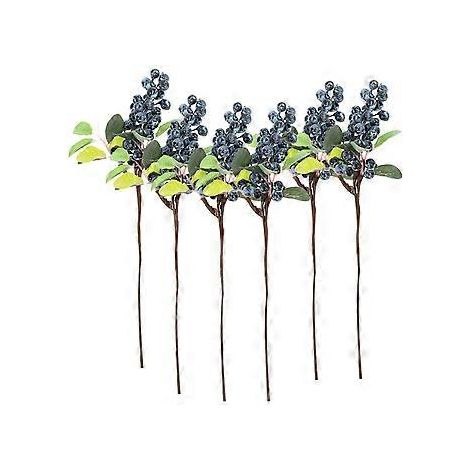 baies artificielles bleues délicates et réalistes en tissu, myrtilles décoratives, fruits et fleurs, ornement de Noël à faire soi-même pour la maison (taille 1) (1/2)