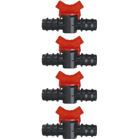 4PCS Ball Valve, 20 mm, POM, Barbed, Shut-off Switch, Drip Irrigation (1/5)