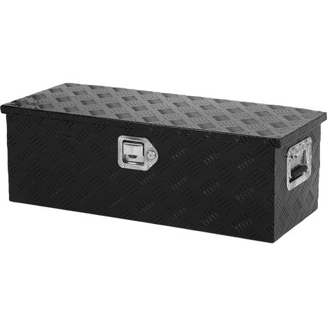 Boîte à outils pour lit de camion, 64l, revêtement en poudre imperméabilisant, Portable, robuste, stockage de remorque, noir (1/5)