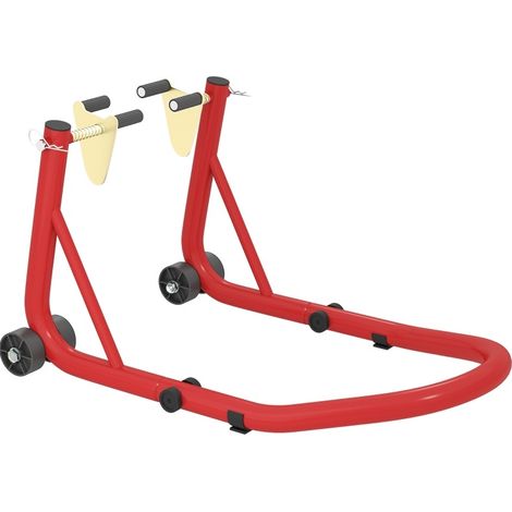 Support de levage avant et arrière pour moto en acier rouge capacité 544 kg (1/5)