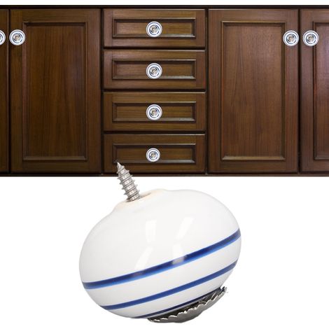 Set aus 3 eleganten, runden Keramik-Schranktürgriffen mit Einzelknopfbedienung für Möbel und Schränke (1/5)