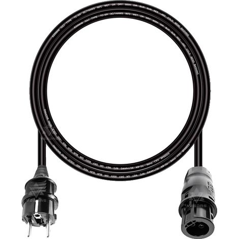 Conector de CA, protección IP68, corriente nominal de 25 A, cable europeo de 5 m. (1/2)