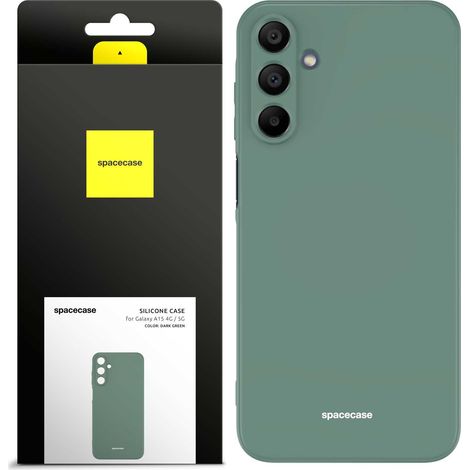 Custodia in silicone Spacecase per Galaxy A15 4G/5G, verde scuro (1/5)