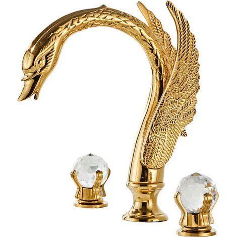 Grifo para lavabo de baño S-giant, estilo elegante y suntuoso, montaje sobre encimera, grifo monomando de agua fría y caliente, inspirado en la elegancia. (1/5)