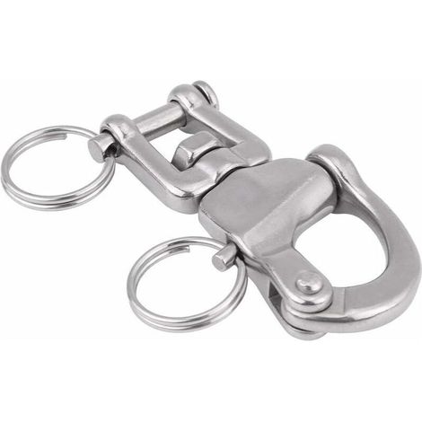 Mousqueton Pivotant à Emerillon, Maillons Rapides en Acier Inoxydable 316 Crochet à Ressort Rapide à Largage pour Drisse de Voilier Bateaux(128mm)
