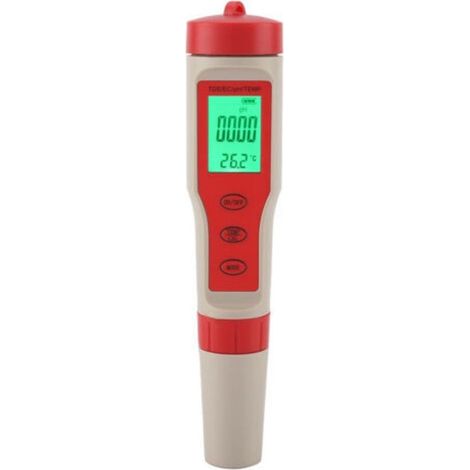 Testeur de Qualité d'Eau 4 en 1 pH TDS EC Température avec Éclairage Arrière Sans Piles - (1/2)