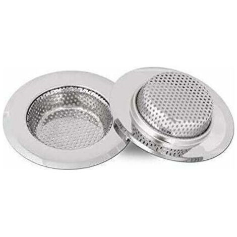 royaluxe-Filtre évier Cuisine, Filtre à évier en acier inoxydable, Grille pour evier cuisine, 15 mm de profondeur, 2 pièces (Petit)