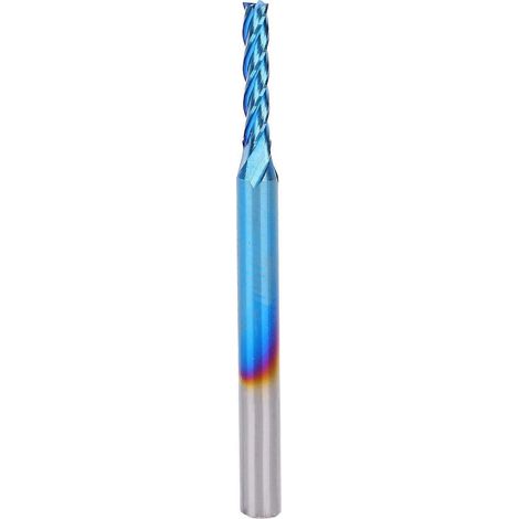 4-schneidiger Schaftfräser aus Wolframstahl mit NanoBlue-Beschichtung, CNC-Fräser mit geradem Griff (3,175 x 2 x 10)