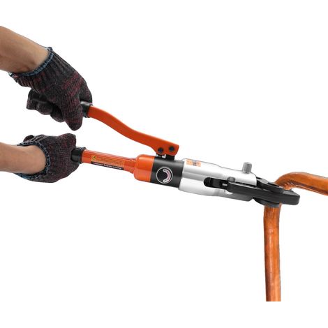 Pinza crimpatrice, Forza di crimpatura massima: 10T, Corsa: 20mm, Lunghezza totale: 41cm, Materiale: Alluminio/acciaio Cr40/42Crmo, Punte compatibili: V12-V28 (1/5)