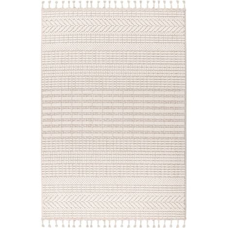 Tapis intérieur ivoire à poils courts résistant - 150 x 80 cm (1/5)