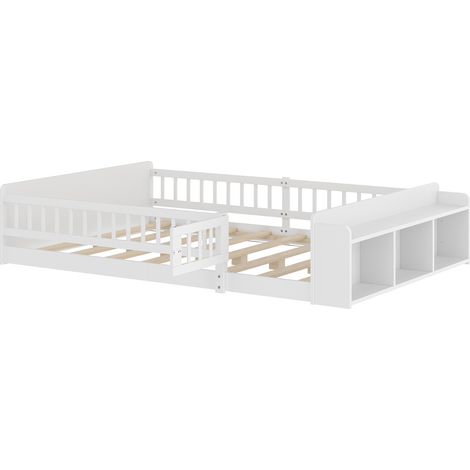 GagaLit cabane enfant 140x200 cm, pin blanc, rangements (1/5)