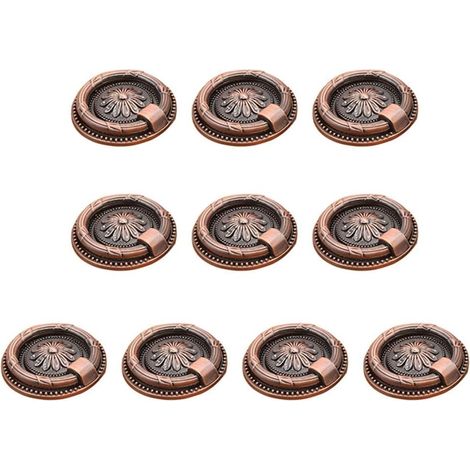 Poignées de tiroir en bronze, lot 10. Anneaux poignée circulaires (1/5)
