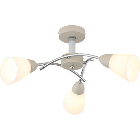 Lampada da soffitto Lampada da sala da pranzo a 3 luci Colore sabbia Metallo D 52 cm (1/5)