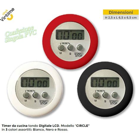 Timer da Cucina Digitale Circle Magnetico Display LCD 3 Colori Virtime (1/2)