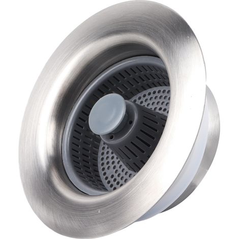 Assistant evier inox 304 3 en 1 filtre bonde anti odeur etanche cuisine colonne de vidage dechet (1/5)