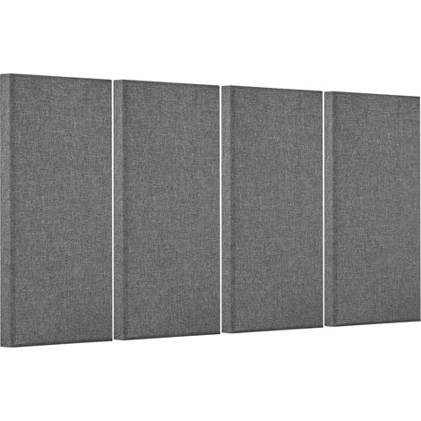 4er-Set Akustik-Wandpaneele aus Glasfaser, 5 cm, 60 x 30 cm, selbstklebend, grau für Studio, Büro und Heimkino (1/5)