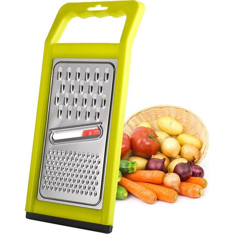 Râpe alimentaire --Lefou Trancheuse en acier inoxydable Rectangle jaune Râpe pratique Broyeur d'assaisonnement robuste Fruits Légumes Éplucheur Coupe multifonctionnel pour fromage Carotte Gingembre(Ja (1/5)