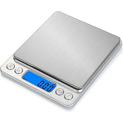 USB oplaadbare keukenweegschaal 3 kg/0,1 g digitale weegschaal voor gebak, roestvrijstalen precisie elektronische weegschaal - (1/5)