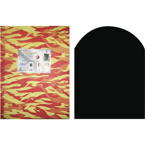 MBM – Protecteur de sol en acier au carbone 60x80 cm – Épaisseur 2 mm – Protection contre les cendres et étincelles – Pour poêle à granulés