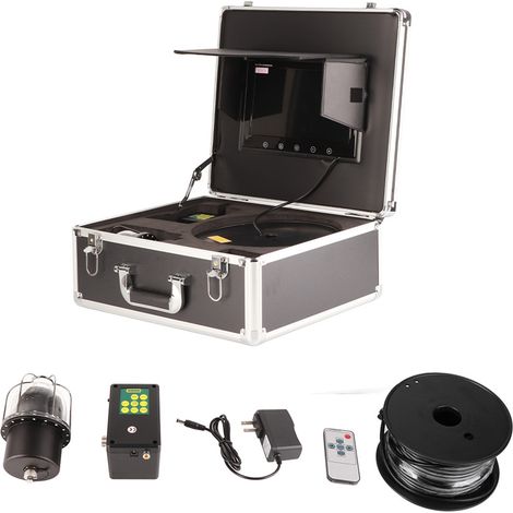 Caméra de surveillance pêche 10.1", 20 LED, dôme panoramique 360° rotatif, IP68 étanche, détecteur de poissons, AC100-240V prise US (1/5)