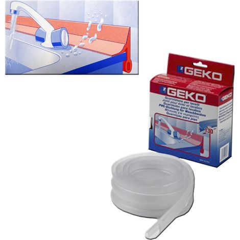 Transparente PVC-Dichtung für Waschbecken und Spülbecken, 130 cm
