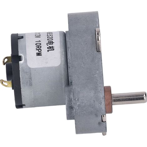 Moteur à engrenages CC 10 tr/min, arbre de sortie excentrique en laiton et aluminium, roulements robustes, réducteur de vitesse, 12 V CC (1/5)