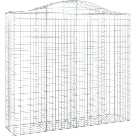 vidaXL Gabion-Zaun 200x50x180/200 cm Galvanisiertes Eisen